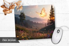 Enchanted Butterfly Garden Mouse Pad PNG Design Product Image 1