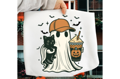 Pumpkin Spice Ghost PNG, Halloween Cat Clipart, Halloween Product Image 2