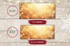 Gold Glitter Christmas Mug Wrap, Christmas Coffee Mug Design Product Image 2