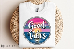 Good Vibes Beach Sunset Summer Graphic Sublimation Png