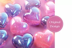 3D Glitter Hearts Tumbler Design, Valentine's Day Tumbler Product Image 2