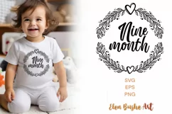 Months SVG, 1 2 3 4 5 6 7 8 9 10 11 12 month SVG Product Image 10