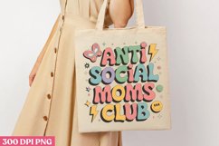 Anti social moms club PNG, Retro Mama Sublimation PNG Product Image 1