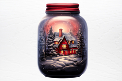 Christmas in Jar Watercolor Clipart PNG Product Image 2