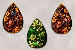 Hanging Earrings I 6 designs of earrings made of wood, PNG Product Image 3