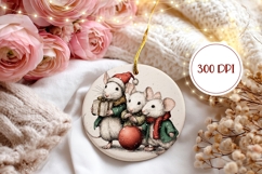 Cartoon Christmas Mouse Ornament, Christmas Ornament Product Image 2