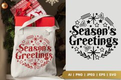 Season's Greetings, Round Shaped Christmas SVG Design Product Image 2