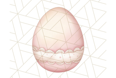 Pastel Pink Easter Bunny Egg and Flowers Clipart PNG Product Image 4