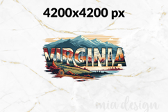 Virginia State PNG, Vintage Blue Ridge Mountains Sublimation Product Image 2