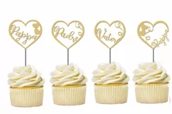 Hearts with the word dad. SVG cutting and sublimation. Product Image 2