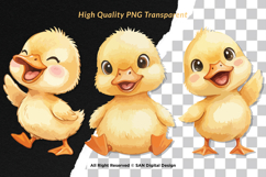 15 Bundle Watercolor Cute Baby Duck Cute Animal Farm Yellow Product Image 2