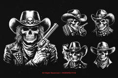 10 Bundle Dark Art Skull Cowboy Skeleton Vintage Sheriff Product Image 3