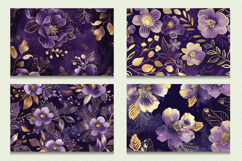 Purple &amp; Gold Floral Cutting Boards sublimation Design Product Image 2