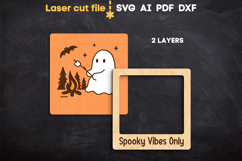 Halloween Ghost Magnet SVG laser cut files for Glowforge Product Image 2
