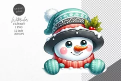 Christmas clipart, Snowman clipart, Winter sublimation Product Image 1