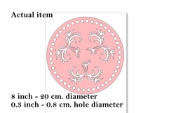 Laser cut basket cover with flowers 8 inch round digital Product Image 2