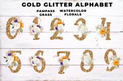 Gold Glitter Boho Floral Alphabet Product Image 2