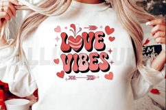 Retro Love Vibes Graphic With Hearts And Arrows Product Image 2