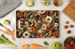Vintage Fall Flowers Cutting Boards sublimation Designs Product Image 2