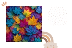 Autumn Pillow Case Design, Fall Leaves Pillow Template Product Image 2