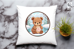 Cute Baby Bear Winter Forest PNG Product Image 3