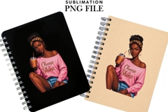 Motivational Melanin woman Sublimation PNG, Graphic Illustra Product Image 2