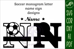 Football or Soccer Capital Monogram Letter N SVG Product Image 2