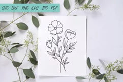 Flower svg, Wildflowers svg, Cute flowers Bouquet of Flowers Product Image 2