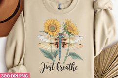 Just breathe PNG, Retro Dragonfly Sublimation P Product Image 3
