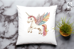 Rainbow Winged Unicorn Clipart Sublimation PNG Product Image 2