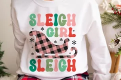Sleigh girl Sleigh SVG, Funny Christmas SVG, Sleigh PNG Product Image 3