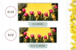 Spring Flowers Mug Wrap, Flowers Sublimation Mug Design Product Image 2