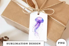 Watercolor Jellyfish sublimation png Product Image 2