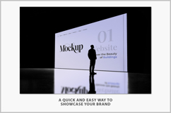 Auditorium Screen Mockup with Standing Man Silhouette Product Image 2