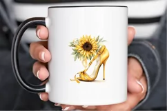 Sunflower High Heel Watercolor PNG Clipart Product Image 2