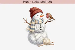 Yarn snowman png design for T-shirts Product Image 2