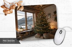 Rustic Christmas Scene Mouse Pad PNG Design Product Image 1