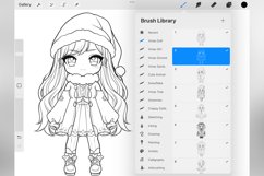 100 Procreate Chibi Xmas Dolls Stamp Brushes Product Image 3