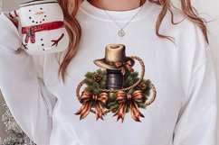Western Christmas Cowboy Clipart Sublimation, Christmas PNG Product Image 2