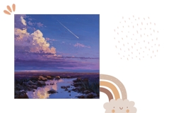 Cosmic Sky Pillow Case Design, Clouds Pillow Sublimation Product Image 2