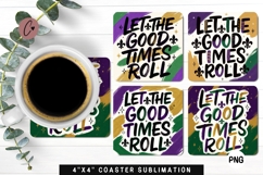 Faux Crochet Mardi Gras Coaster PNG | Mardi Gras PNG Product Image 1