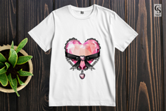 Pink Crystal Heart Clipart Sublimation PNG Product Image 2