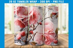 Peony Flowers Tumbler Wrap| Flower Tumbler Sublimation Product Image 2