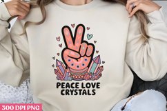 Peace Love Crystals PNG, Crystal Sublimation PNG Product Image 1