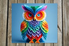 3D papercut Owl | skinny tumbler Sublimation design bundle Product Image 2