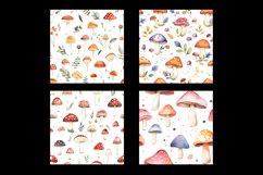 Watercolor Mushroom Digital Paper Patterns Product Image 2