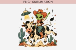 UFO cowgirl png design for T-shirts Product Image 2