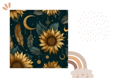 Cartoon Sunflower Pillow Design, Celestial Pillow Template Product Image 2