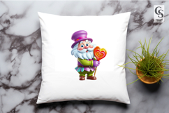 Cute Valentine Gnome with Heart Candy PNG Product Image 3