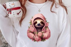 Cute Pink Christmas Animals Clipart Sublimation Product Image 2